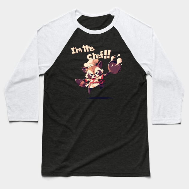 Racoon I'm the chef Baseball T-Shirt by Myanko